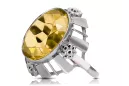 Ring Yellow Peridot Sterling silver 925 Vintage craft vrc043s